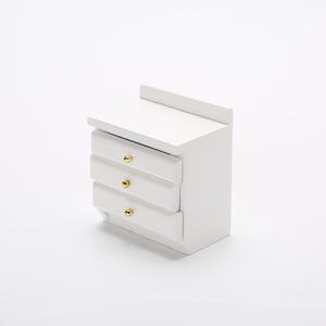 1:12 Miniature <b>White</b> Double Bed DIY Toy Dollhouse Wood Furniture Small Floral Bedroom Scene Mini Doll House Accessories - Product Image 6