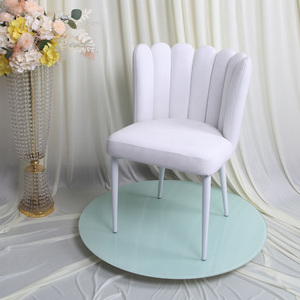 Chaise de banquet de mariage d'hôtel moderne, durable, confortable, en velours blanc, en acier inoxydable, pour l'extérieur, le parc - Product Image 3