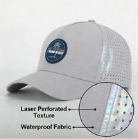 Gorra de Béisbol de 5 Paneles Personalizada, con Perforaciones Cortadas a Láser, Impermeable, Deportiva, 100% Poliéster, Fábrica Jinzhou, China