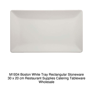Plat de service rectangulaire en grès blanc Boston 30 × 20 cm M1934 140533 - Product Image 2