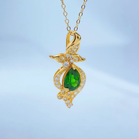 Collier pendentif en diopside naturel, argent sterling 925, pendentifs et breloques raffinés, bijoux en pierres précieuses, pierre naturelle pour femmes, vente en gros