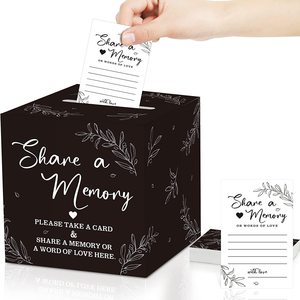 Nicro 51PCs Farewell Party Favors Share a Memory Collections of Life Goodbye Funeral Black Memorial Card Box Juego de tarjetas de invitados - Product Image 1
