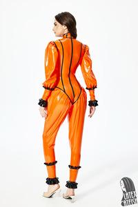 Combinaison en <span class=keywords><strong>latex</strong></span> pour <span class=keywords><strong>femme</strong></span> LatexCatfish, manches bouffantes, costume de mode pour adulte - Product Image 6