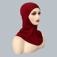 Vente chaude Respirant Six Hijab Arabe Casquettes Instantanées de Soie Coton Couleur Unie Chaud Modal Hijab Arabe Casquettes Intérieures