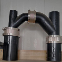 Sambungan Selang Besi Cor 3-Inci dari Produsen, Tipe A Tanpa Hub, Permukaan Poles, Bahan Stainless Steel