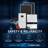 Système de stockage d'énergie solaire hybride efficace 5kW 12kW, batterie au lithium LiFePO4 48V pour une utilisation domestique et une alimentation de secours résidentielle