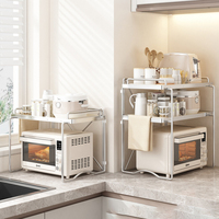 Organisateur de cuisine Étagère détachable pour four à micro-ondes Étagère de cuisine Organisateur d'étagère blanc