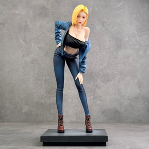 FD124 ตุ๊กตาอนิเมะสาวน้อย ฟิกเกอร์ตัวละครแอนดรอยด์ <span class=keywords><strong>18</strong></span> ขนาด 32 ซม. ชุดยีนส์ โมเดลพีวีซี ของตกแต่งตั้งโต๊ะ - Product Image 4