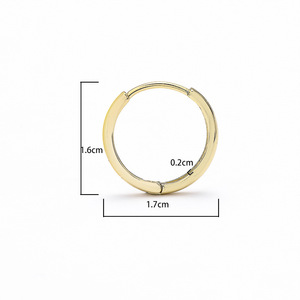 Pendientes de aro de oro, plata, oro rosa, aleación de cobre, círculo geométrico, pequeños, modernos, estilo sencillo, para mujer, joyería - Product Image 5