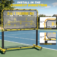 Filet d'entraînement de pickleball 2 en 1, rebondisseur portable avec cible et roues pour la pratique multisports (tennis, etc.)