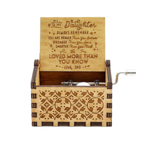 Boîte à musique en contreplaqué à manivelle, motif cœur sculpté, cadeau d'amour et <span class=keywords><strong>de</strong></span> bénédiction pour Noë<span class=keywords><strong>l</strong></span>, <span class=keywords><strong>le</strong></span> Nouvel An chinois, décoration <span class=keywords><strong>de</strong></span> fêtes, édition internationale - Product Image 1