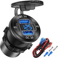 Chargeur de voiture USB étanche 78W 4 ports 12V avec double PD3.0 et QC3.0 à charge ultra-rapide, plusieurs ports USB pour voiture et bateau