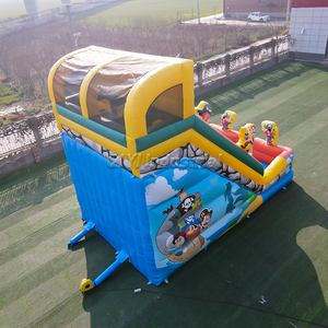 Maison de rebond commerciale avec maison de rebond combinée toboggan et châteaux gonflables extérieurs gonflables de toboggan sec humide - Product Image 3