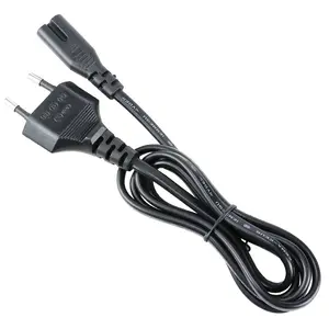 UE 2 pinos Plug para IEC C7 cabo de alimentação, 250V 2.5A padrão europeu 2 pinos UE Plug para cabo de alimentação C7 fêmea