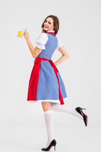 Vestido tradicional de Oktoberfest Dirndl para <span class=keywords><strong>mujer</strong></span>, disfraz de Festival de la cerveza Bávara Alemana para fiesta de <span class=keywords><strong>Carnaval</strong></span>, traje elegante de Halloween - Product Image 5