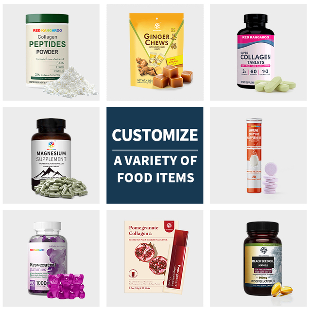 Custom Herbal Vitamin Powder Supplement Formula Gummies Capsules Softgels Whitening Candy Energy Package Manufactured by Name