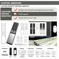 Télécommande vocale IR BLE 17 touches OEM ODM pour décodeur, double protocole, piles 2AAA, personnalisable en usine