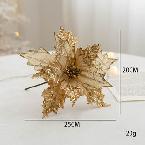 Hot Selling 25cm <b>Christmas</b> Flower <b>Christmas</b> <b>Tree</b> Decoration Sequin Velvet <b>Christmas</b> Flower - Product Image 3