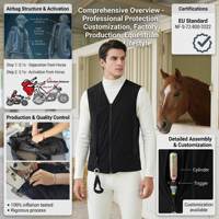 Gilet d'équitation en nylon et élasthanne de haute qualité avec airbag pour l'équitation en plein air, logo personnalisé, protection anti-blessures, sur mesure