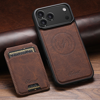 Coque de téléphone SUTENI pour iPhone 18 Pro Max avec chargement sans fil, support magnétique pour cartes, texture litchi, simili cuir, compatible 17 16 Plus 15 14