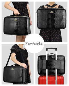 Grande trousse <span class=keywords><strong>de</strong></span> <span class=keywords><strong>maquillage</strong></span> en cuir PU Relavel, trousse <span class=keywords><strong>de</strong></span> <span class=keywords><strong>maquillage</strong></span> professionnelle, organiseur <span class=keywords><strong>de</strong></span> cosmétiques, boîte <span class=keywords><strong>de</strong></span> rangement imperméable pour maquilleurs - Product Image 6