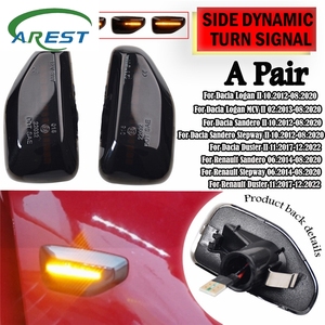 2 pezzi luci di posizione laterali a LED dinamici indicatore di direzione lampeggiatore per <span class=keywords><strong>Dacia</strong></span> Logan 2 <span class=keywords><strong>Sandero</strong></span> 2 Duster 2 Renault <span class=keywords><strong>Stepway</strong></span> Duster - Product Image 2