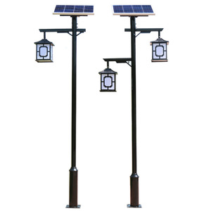 Chinese antique <b>style</b> solar-powered outdoor courtyard light, double-<b>headed</b> lawn light, 3-meter and 4-meter community park - Product Image 3