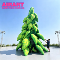 Accessoires de scène gonflables sur mesure, arbre gonflable en forme de tige de haricot, plante gonflable en forme de canne pour la décoration de scène de fête