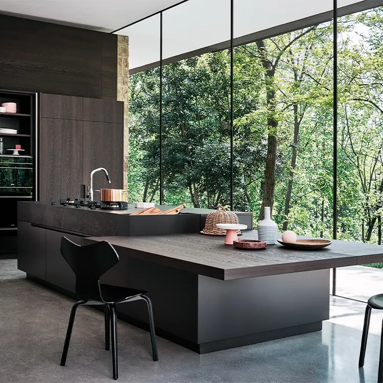 Кухонный дизайн, ПВХ плоский шкаф, австралийский стандарт, глянцевый лаковый кухонный шкаф