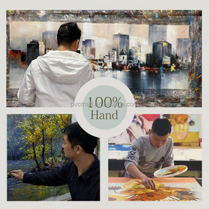 Dipinto Moderno Paesaggistico con Fiori, Decorazione Verde per la <span class=keywords><strong>Casa</strong></span>, <span class=keywords><strong>Arte</strong></span> Fatta a Mano, Fiori a Olio, Scenari, Dipinto a Olio Personalizzato su Tela Fatto a Mano - Product Image 5