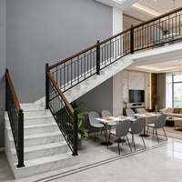 Rampe d'escalier moderne et simple en fer forgé, garde-corps de balcon, main courante pour restaurant et villa, garde-corps de fenêtre en baie, garde-corps de grenier, clôture de séparation