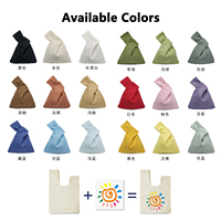 Sac à main en toile de coton bio personnalisé pour femmes, sac à nœuds écologique, pochette de rangement portable pour femmes