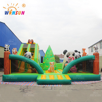 Parc panda WINSUN Parc à thème gonflable Parc à thème gonflable Ville amusante pour enfants avec toboggan pour le divertissement