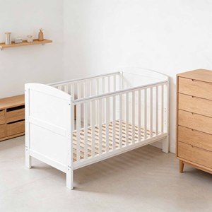 Lit bébé en bois naturel 8-en-1, ensemble de lit bébé fonctionnel, lit bébé mobile avec rangement, table à langer - Product Image 2