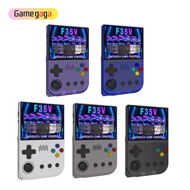 F35V Handheld Game Console 3.5 Inch Screen Linux System Wi-Fi Built-in 10000 Games 64GB Storage