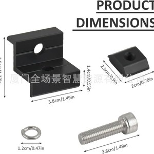 Support de montage solaire en aluminium noir 30 35 mm, pince latérale pour l'installation de panneaux photovoltaïques - Product Image 3