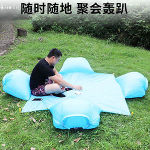 Colchón de aire impermeable con almohada, colchoneta portátil a prueba de humedad para playa, césped, camping al aire libre, cama inflable - Product Image 3