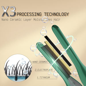 Lisseur électrique pour cheveux et barbe avec plaques en titane et MCH, écran LED, pour cheveux courts, coupes pixie, usage domestique - Product Image 2