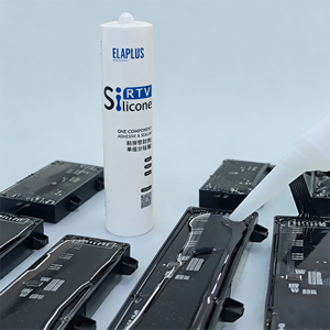 Elaplus 1811 Silicone neutre auto-nivelant résistant aux intempéries transparent et noir 300ml Scellant pour éclairage LED et collage de lentilles acryliques - Product Image 1