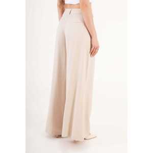 Pantalones de Mujer Beige al por Mayor, Plisados, con Doble Bolsillo, Corte Holgado, Transpirables, Estilo Coreano, Talla XL - Product Image 4