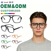 Vente directe d'usine rétro unisexe PC lunettes optiques carré Anti lumière bleue lunettes bloquant pour hommes femmes Logo personnalisé