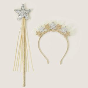 Ensemble de baguettes féériques pour filles - Cadeau pour enfants pour la remise des diplômes et le Ramadan, baguette magique scintillante et bandeau en tissu fait main - Product Image 3