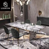Ensemble de table à manger rectangulaire en marbre au design de luxe européen Mobilier de salle à manger Table pour la maison