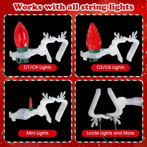 Plastic Weatherproof Holiday String Lights Clips Christmas Light Clips <strong>Gutter</strong> Clips Hanging <strong>Hooks</strong> for C7 C9 C3 Mini String Light - Product Image 5