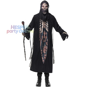 Costume de cosplay d'Halloween HP Cool pour hommes, cape de squelette noire avec accessoires - Product Image 1