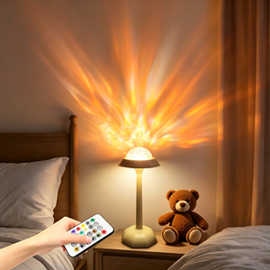 Lampe projecteur d'ondes océaniques avec abat-jour amovible, recharge USB, LED, décoration de chambre, mini lampe de nuit avec télécommande - Product Image 5