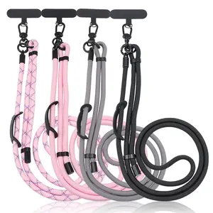 Universal ajustável destacável Nylon Multifunction Crossbody Lanyard com remendo do telefone para todos os smartphones