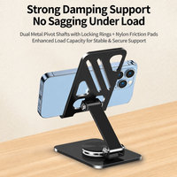 Support de téléphone réglable en acier au carbone, rotatif à 360 degrés, pliable, pour smartphones et tablettes