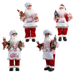 Decoración de Tela de Papá Noel de 30 cm, Estilo Nórdico, para Hoteles, Restaurantes, Decoración Navideña para Mostradores, Figura y Juguete Navideños - Product Image 1