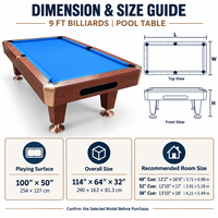 Table de billard de tournoi de 9 pieds, table de billard professionnelle personnalisée, qualité compétition, vente en gros